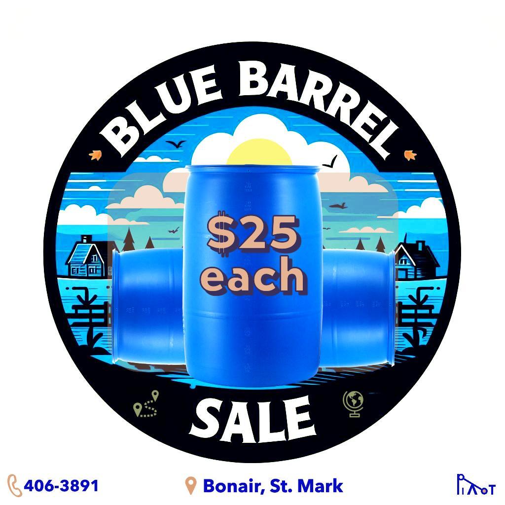 Blue Barrel Sale $25